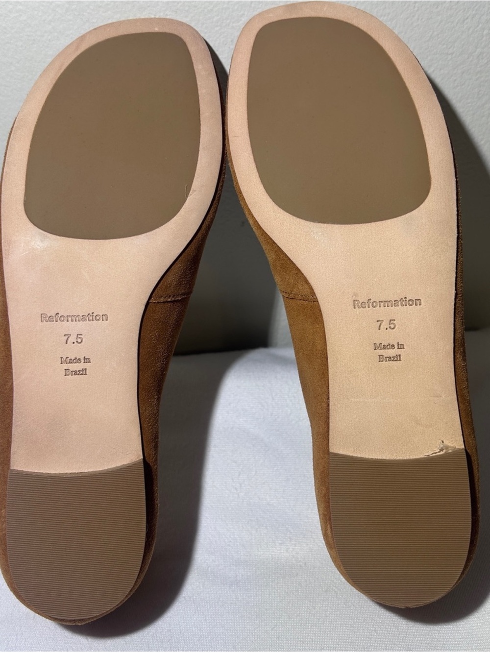 Reformation Prudence Suede Ballet Flats - Brown - Size 7.5 - NWOT - Picture 2 of 7